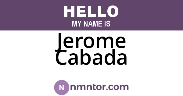 Jerome Cabada