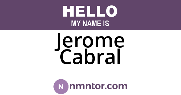 Jerome Cabral