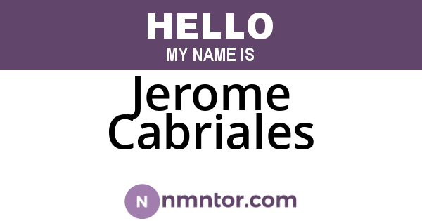 Jerome Cabriales
