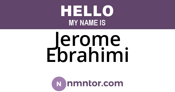 Jerome Ebrahimi