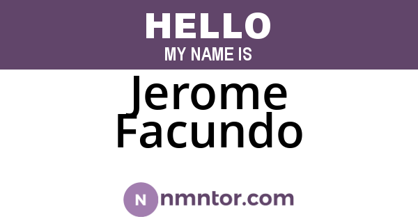 Jerome Facundo