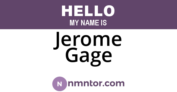 Jerome Gage