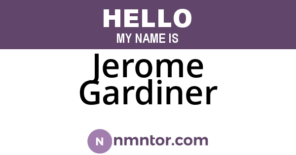 Jerome Gardiner