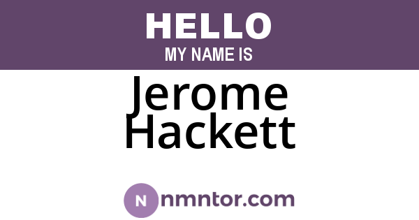 Jerome Hackett