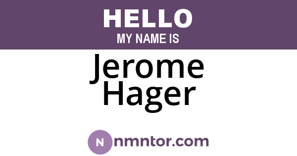 Jerome Hager
