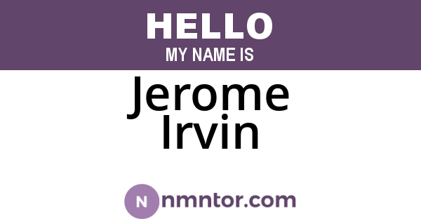 Jerome Irvin