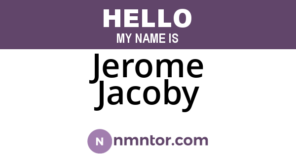 Jerome Jacoby