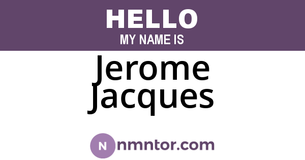 Jerome Jacques