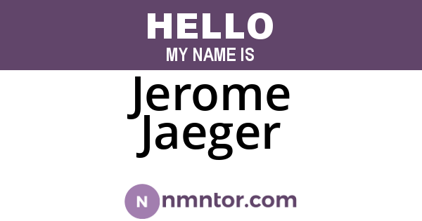Jerome Jaeger