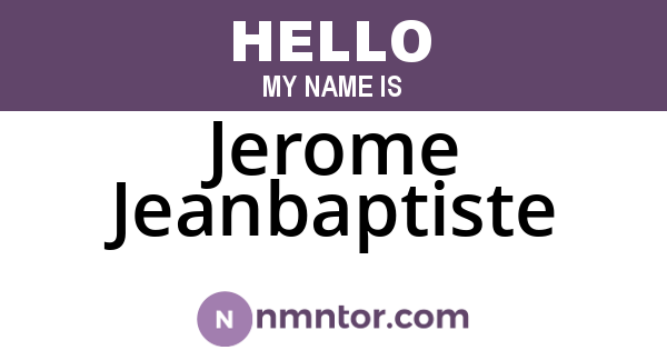 Jerome Jeanbaptiste