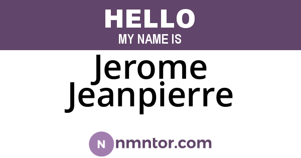 Jerome Jeanpierre