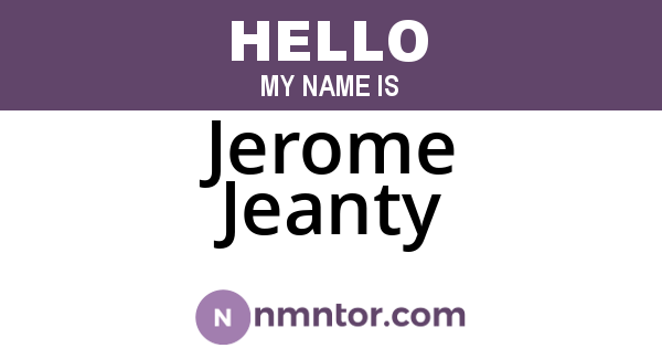 Jerome Jeanty