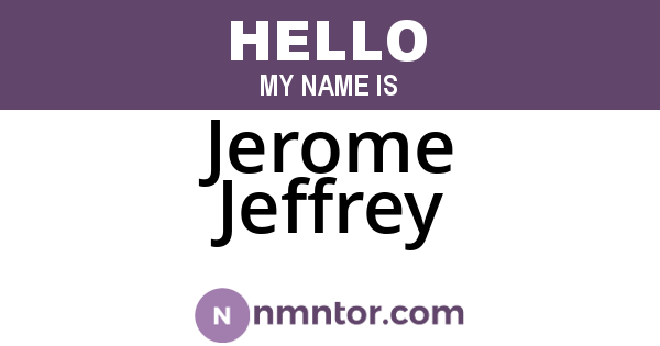 Jerome Jeffrey