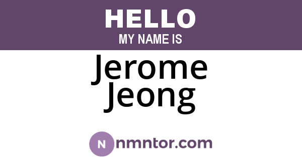 Jerome Jeong
