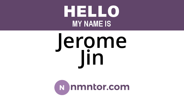Jerome Jin