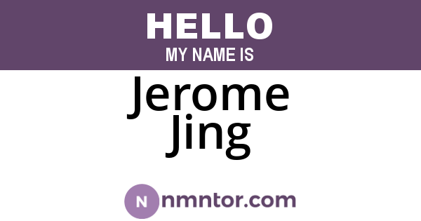Jerome Jing