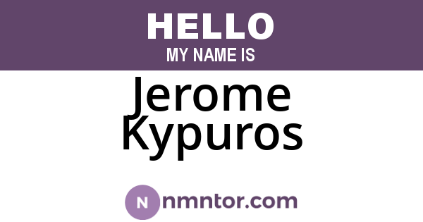 Jerome Kypuros