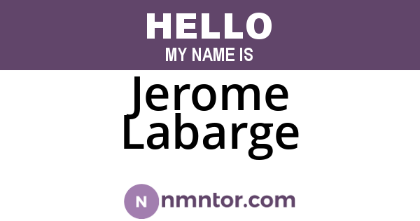 Jerome Labarge