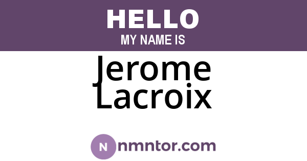 Jerome Lacroix