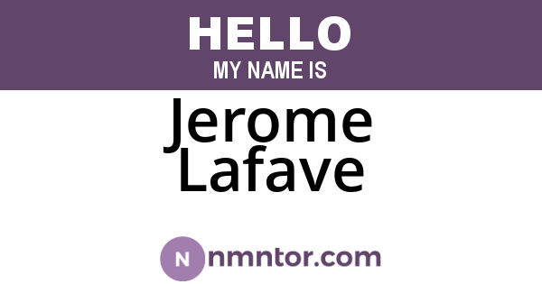 Jerome Lafave
