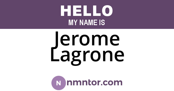 Jerome Lagrone