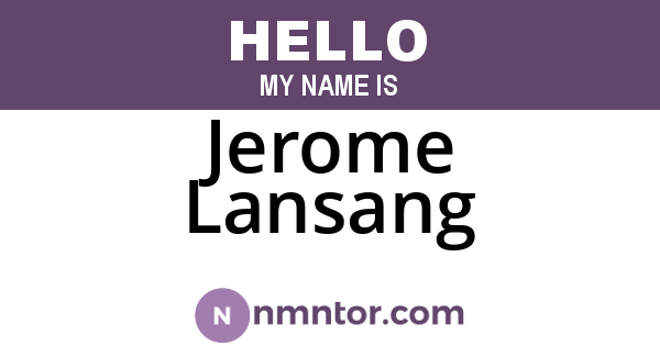 Jerome Lansang