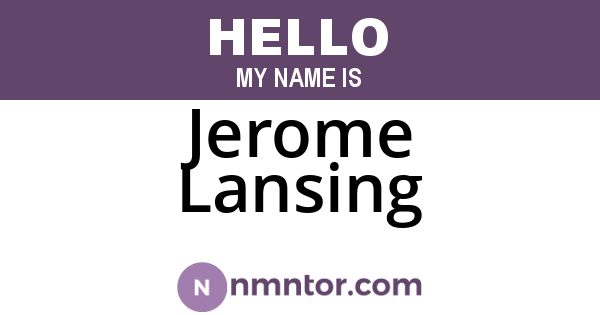 Jerome Lansing