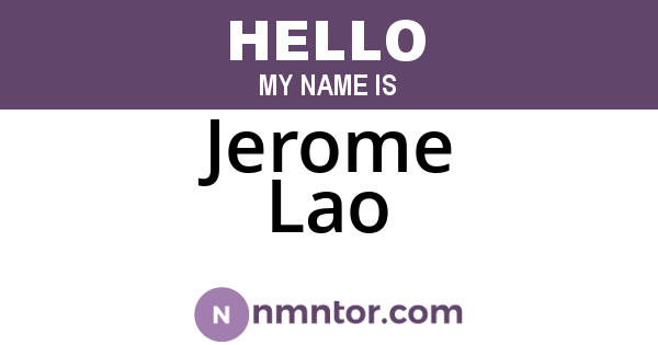 Jerome Lao
