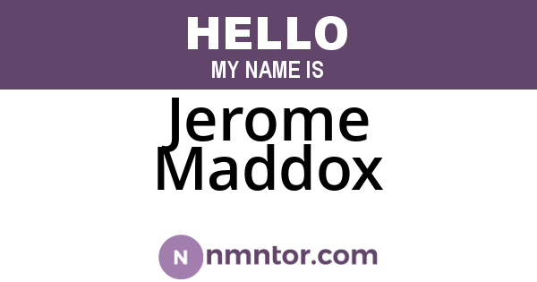 Jerome Maddox