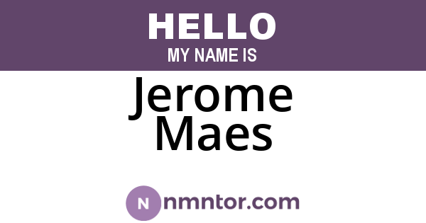 Jerome Maes