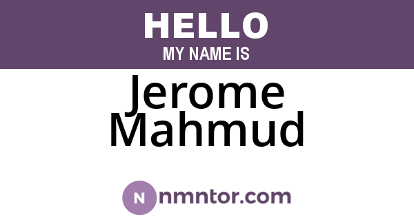Jerome Mahmud