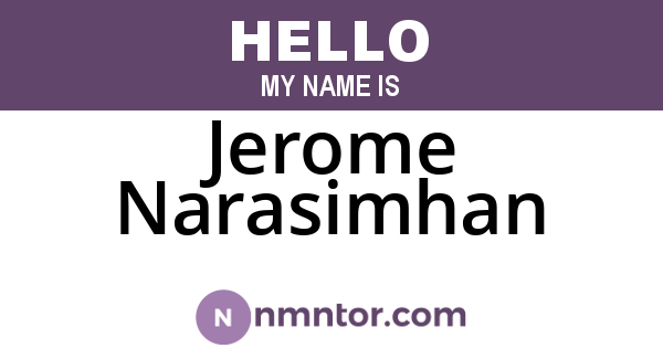 Jerome Narasimhan