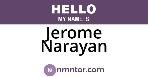 Jerome Narayan