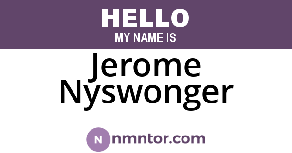 Jerome Nyswonger