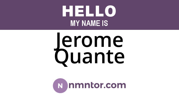 Jerome Quante