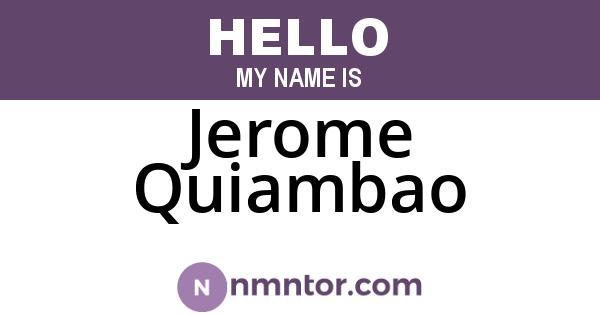Jerome Quiambao