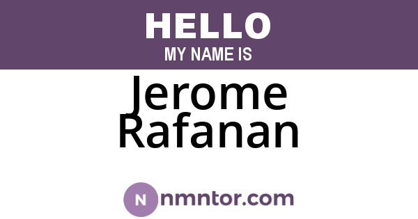 Jerome Rafanan