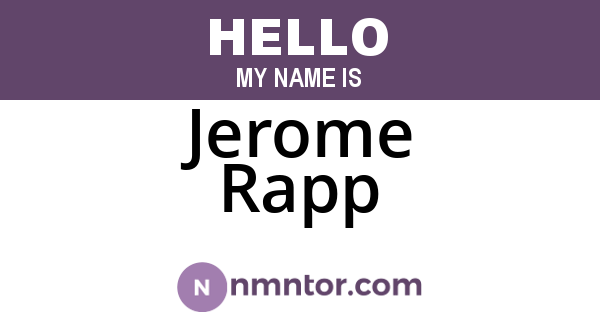 Jerome Rapp