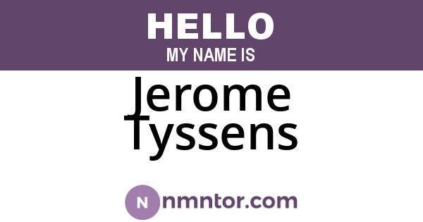Jerome Tyssens