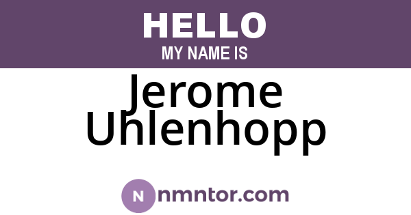 Jerome Uhlenhopp