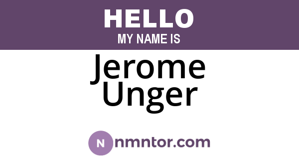 Jerome Unger