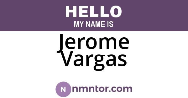 Jerome Vargas