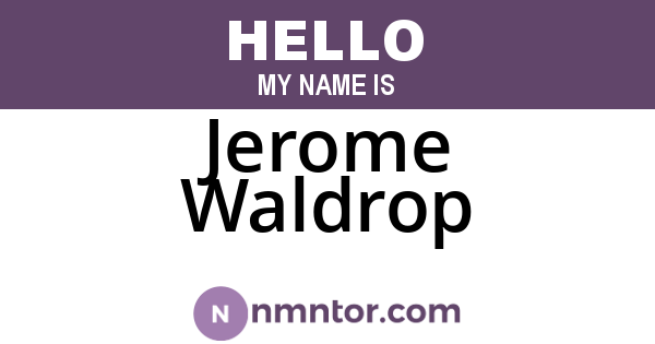 Jerome Waldrop