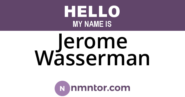 Jerome Wasserman