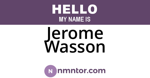 Jerome Wasson