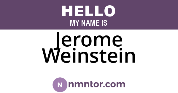 Jerome Weinstein