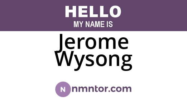 Jerome Wysong