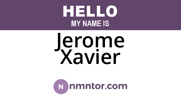 Jerome Xavier