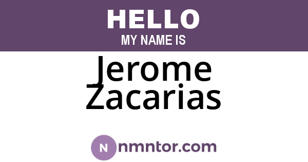 Jerome Zacarias