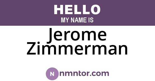 Jerome Zimmerman